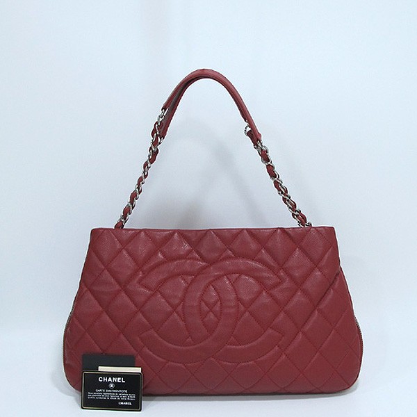 Chanel Cruise Timeless CC Red Caviar Leather Silver Chain Shoulder Bag A66872