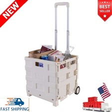 Collapsible Utility Cart Folding Shopping Cart Portable Rolling Crate Handcart