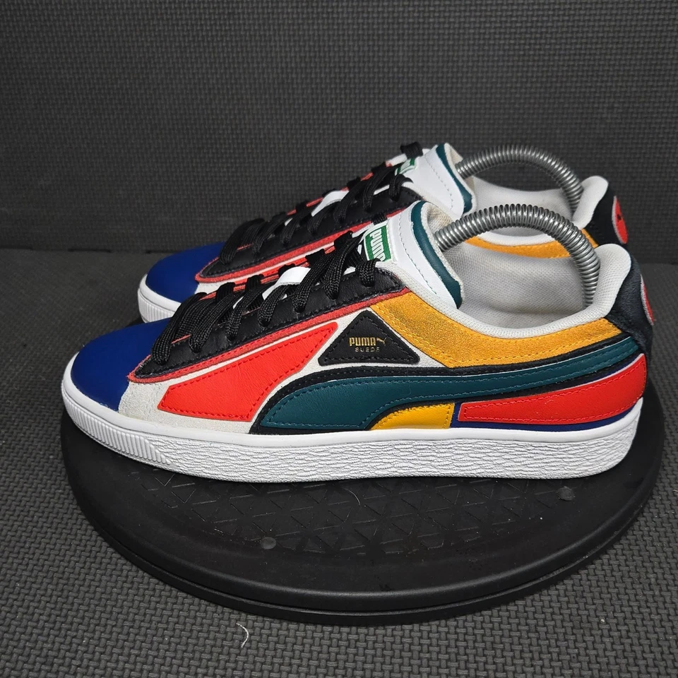 Puma Suede Layers Shoes Boys Sz 7 Blue Red Lace Up Low Top Sneakers - Image 3 of 4