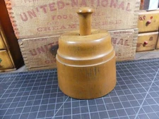 Antique Wooden Butter Press Mold – Wheat Sheaf Design – 4½" x 5½" – Primitive 
