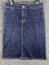 Gap Women's Denim Dark Wash Front Slit Denim Jeans Knee Length Skirt Size 4