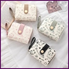 Cute Cat PU Leather Coin Purse Women s Folding Zipper Wallet ID Holder