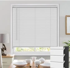 100% Privacy L-Shaped Blades Mini Blinds for Indoor Windows 1" Vinyl Cordless...