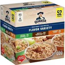 Quaker Oats Instant Oatmeal, Variety Pack, 52 count, FRESH!! SEALED ITEM!!
