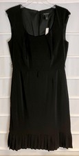 White House Black Market Sleeveless Fully Lined Pleated Hem Dress Size 8 NWTS