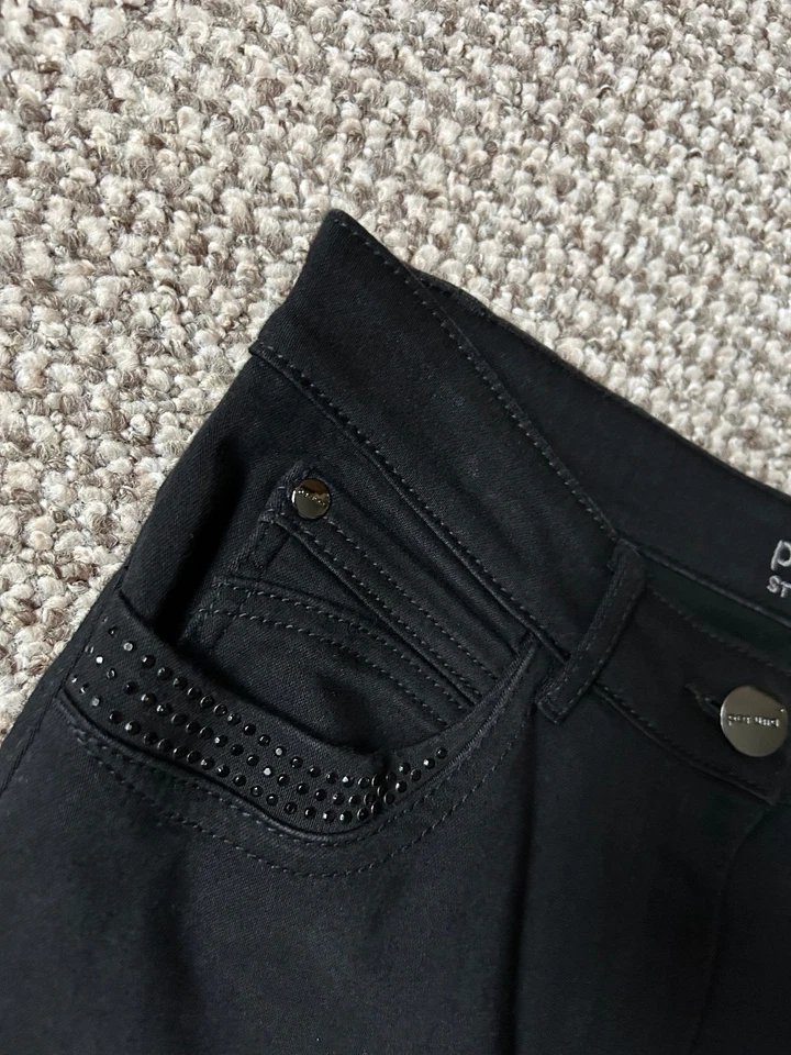 M&S Per Una Jeans Roma NEW Size 10 Black Straight Leg Stretch Embellished BNWT - Image 3 of 4