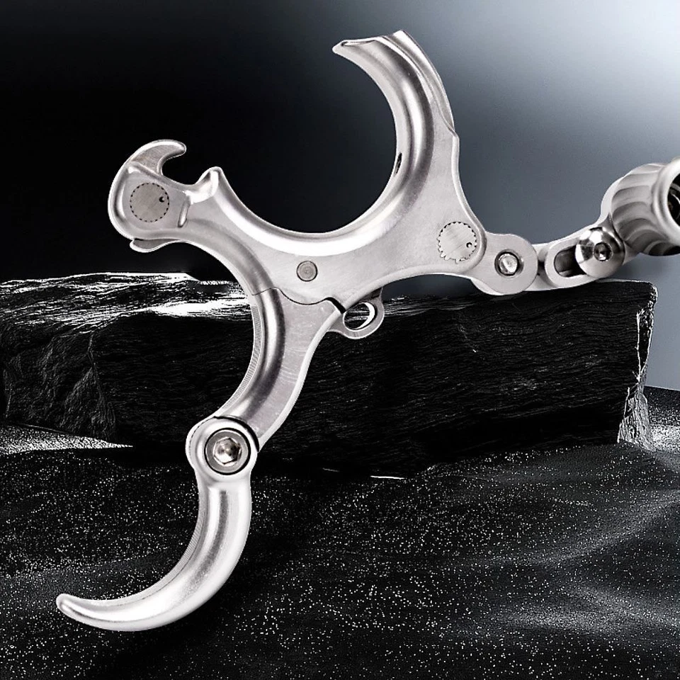 Archery Compound Bow Release Aid 3/4 Finger Grip Carbon Steel Thumb Trigger Hunt - Image 3 of 4