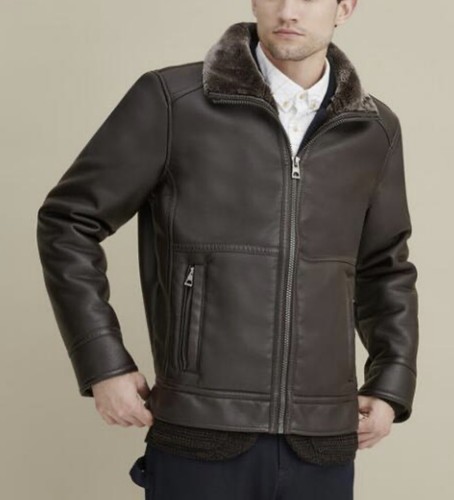 pebbled faux leather jacket