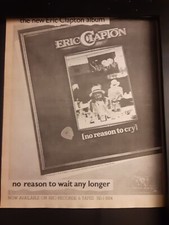 Eric Clapton No Reason To Cry Rare Original Tour Promo Poster Ad Framed! #2