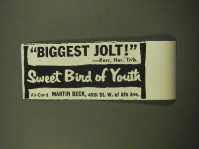 1959 Sweet Bird of Youth Play Advertisement - Biggest Jolt!