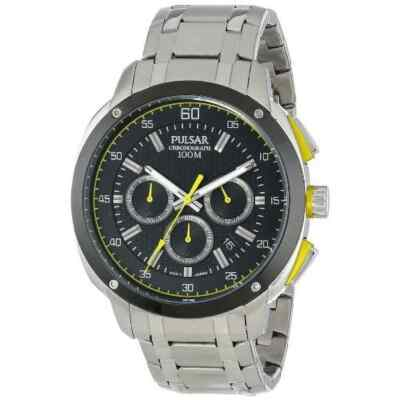 #ad NEW* Pulsar PT3393 Analog Display Stainless Steel Silver Watch MSRP $185 $83.25