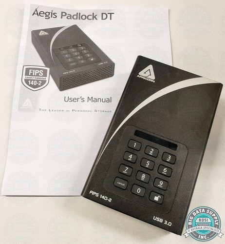 Disco duro externo Apricorn Aegis candado DT FIPS 2 TB parte/N ADT-3PL256F-2000 - Imagen 4 de 5