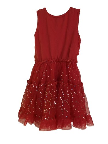 Girl's Betsey Johnson Designer Red Ruffled & Sequined Tutu Dress Youth Size 4 - Picture 5 of 8