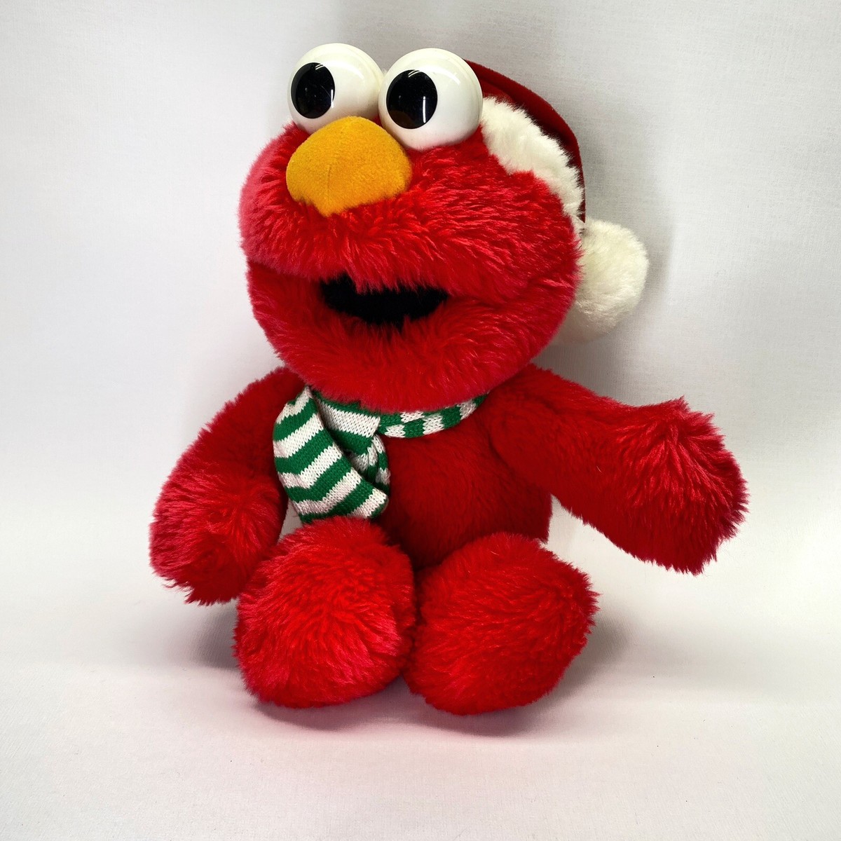 ELMO らぶにゃ Vintage 1997 TYCO Sesame Street ELMO Santa Hat Christmas Green