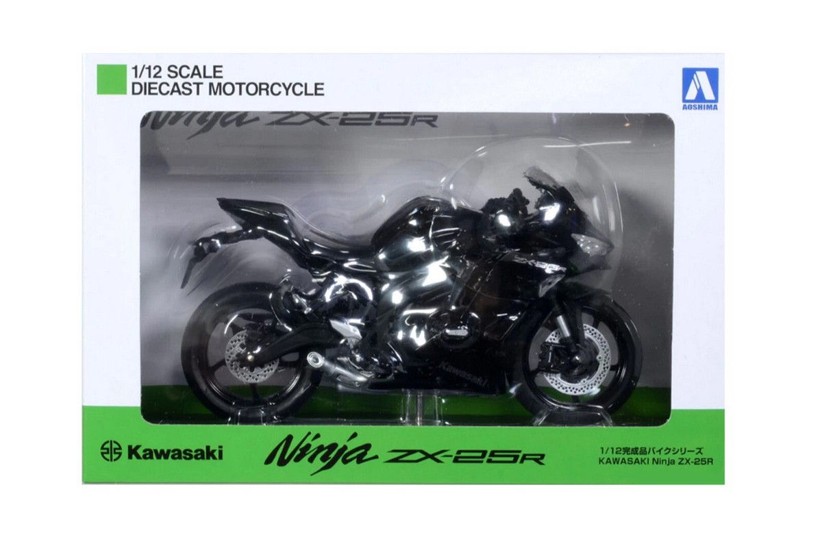 Aoshima Skynet Kawasaki Ninja ZX-25R Black 1/12 Diecast Motorcycle