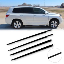 4x Window Weatherstrip Seal Belt Moulding Trim Fits Toyota Highlander 2008-2010