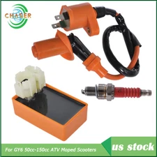Racing AC CDI Box Ignition Coil Spark Plug For GY6 50cc-150cc ATV Moped Scooters