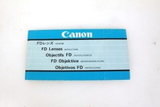 Canon FD Lens Instruction