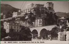 Vintage Postcard Real Photo RPPC Monte Carlo La Cascade et La Pont Ste Devate
