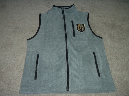 Vegas Golden Knights Station Casinos Zip Weste Gr. M grau mit schwarzem Besatz neu