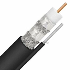 1000ft RG11 QUAD-SHIELD COAXIAL CABLE W/ AERIAL MESSENGER WIRE UHF VHF HDTV CATV