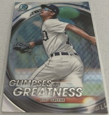 2020 Bowman Chrome Baseball Riley Greene Detroit Tigers Glimpses of Greatness
