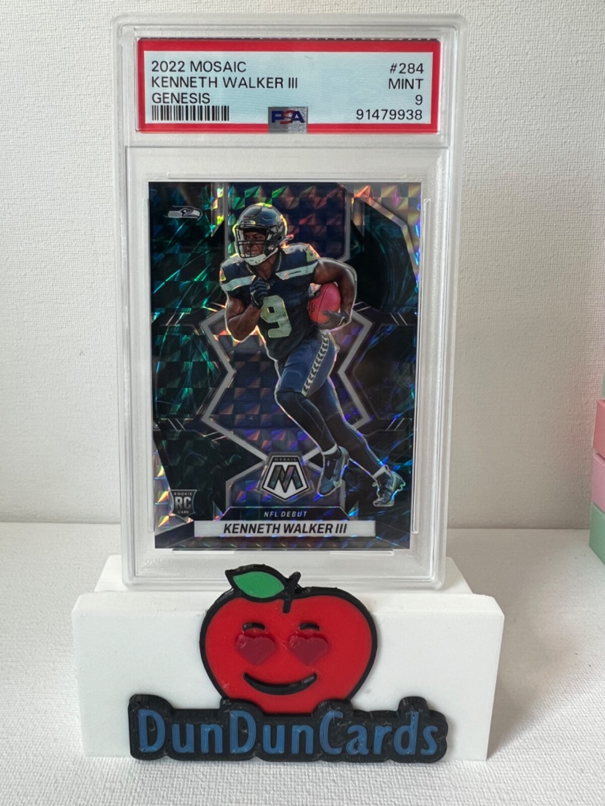 2022 Mosaic Kenneth Walker III Genesis Prizm SSP Rookie RC #284 PSA 9 Seahawks