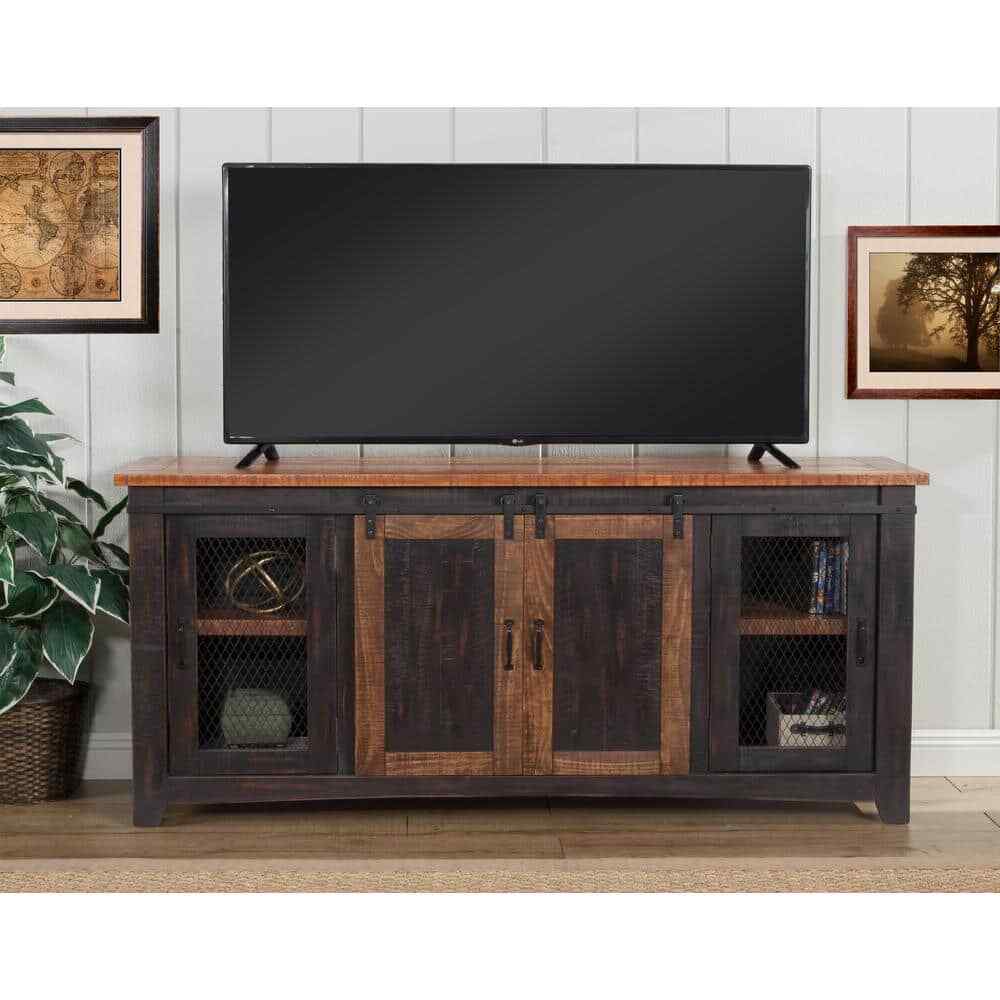 Fits Tvs Up To 70 In. With Cable Management Antique Black Pine Metal