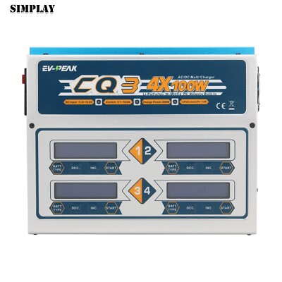EV-PEAK CQ3 100W 10A 1-6S Battery Balance Charger f/ LiPo LiFe