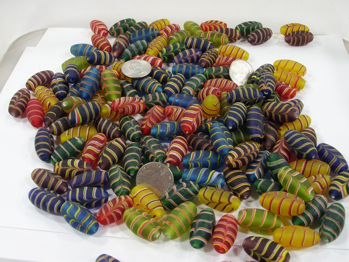 Pounds Assorted Feather (14mm x 27mm) India Handmade Glass