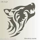 Stencil Zuni Tribal Wolf Coyote Head Shape Tattoo Southwestern Art Lodge Signs