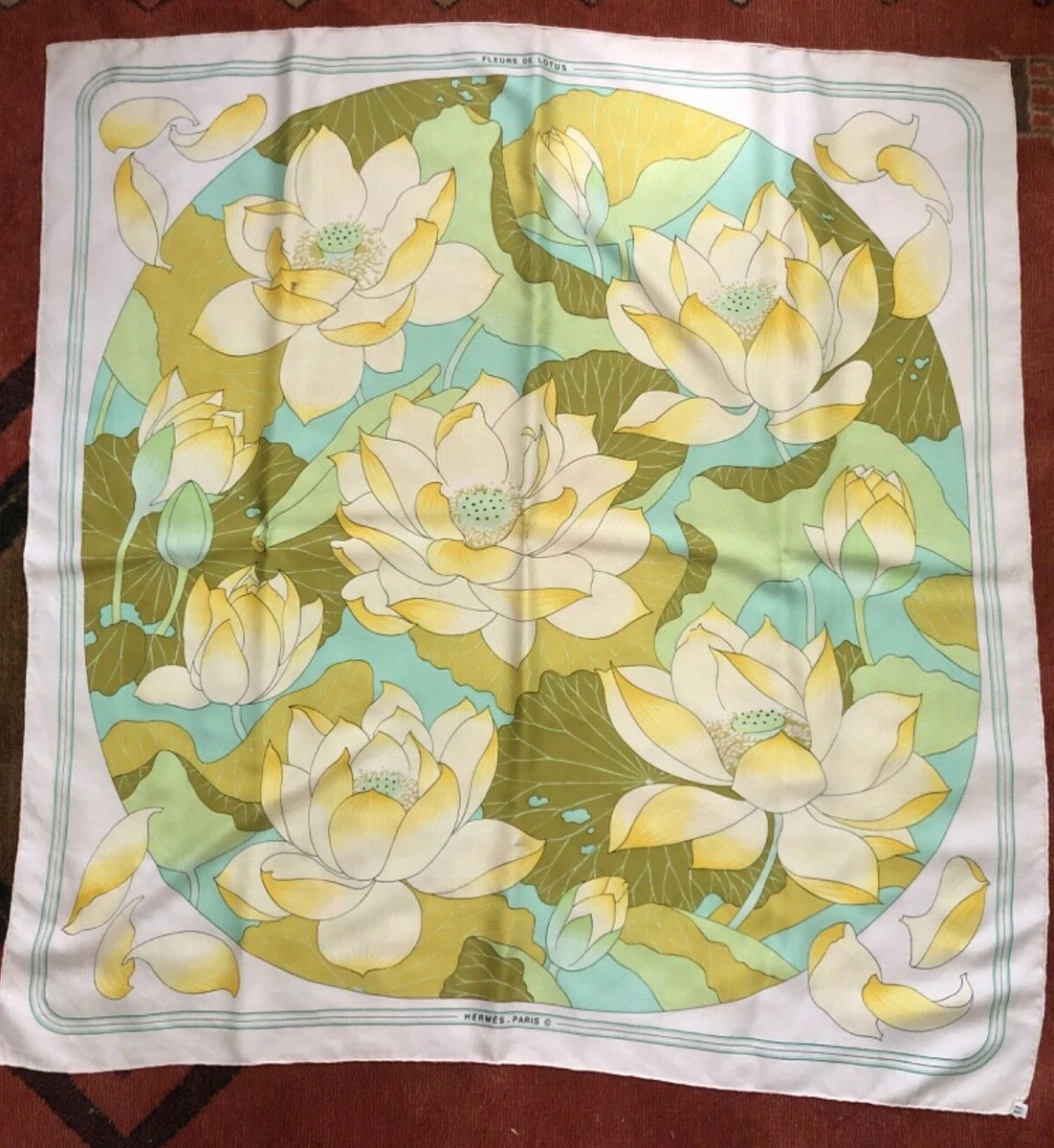 Hermes Fleurs De Lotus Scarf for sale | eBay