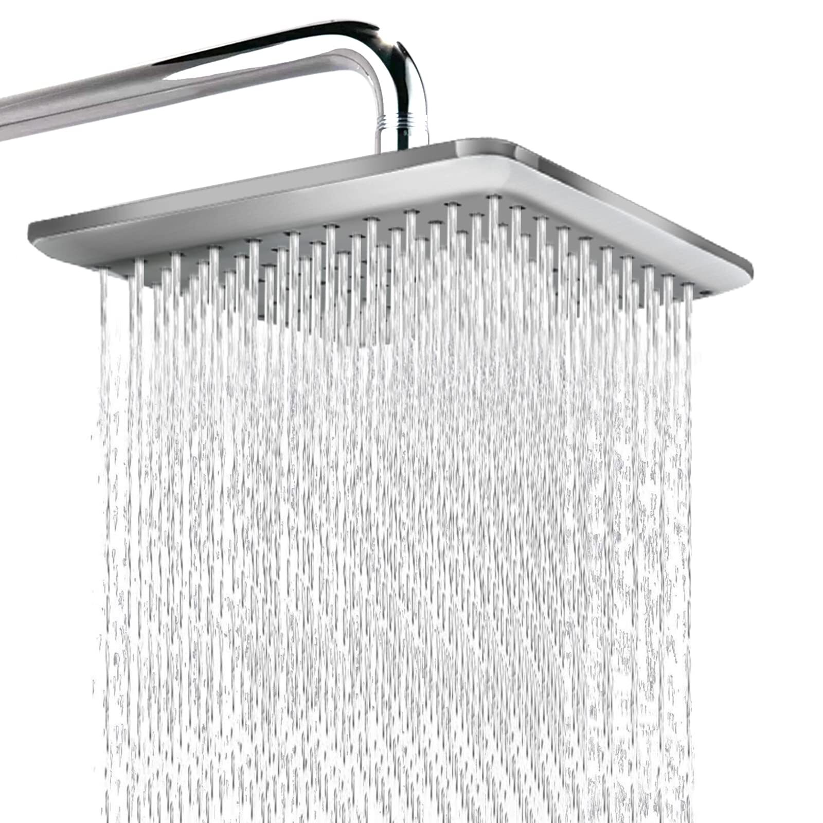 High Pressure Rain Shower Head: 9 Inch Luxury Large Square Rainfall shower he...