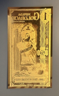 Gold Nevada 1 Golback certificate, 1/1000 troy ounce, ornate design with “Caritas” banner and crown motif.