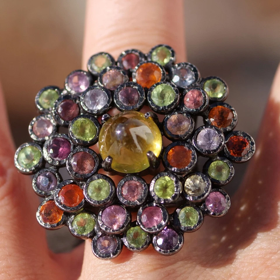 Spinell Ring in unglaublichen Farben ca. 35 ct Silber rhodiniert Handarbeit - Bild 2 von 4