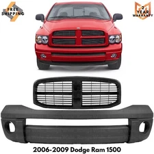 Front Bumper Cover Paintable & Grille Assembly For 2006-2009 Dodge Ram 1500