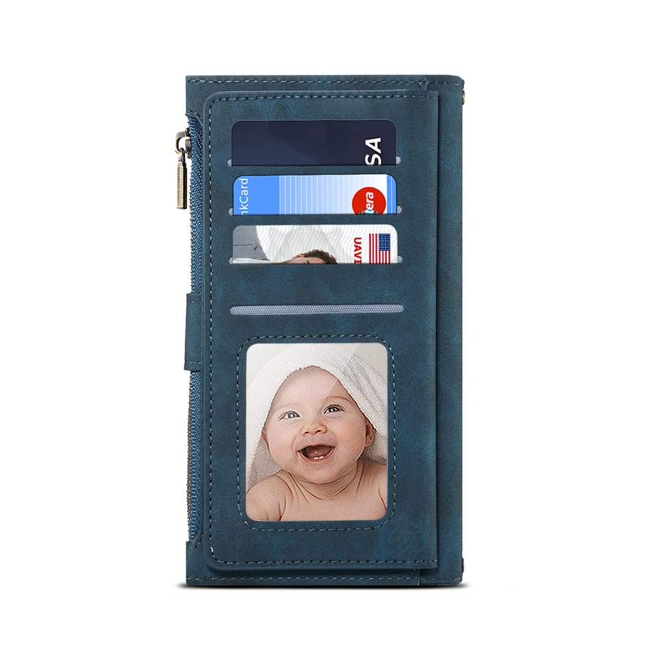 For Google Pixel 6 7 8 9 Pro Crossbody Zipper Wallet PHone Case Flip Card Holder - Image 3 of 4