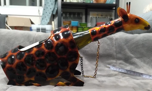 Giraffe wine bottle holder, safari, Giraffe art, Safari, decrative wine holder 