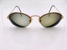 Vintage University SMST 38 Amber Gold Metal Oval Sunglasses Italy FRAMES ONLY