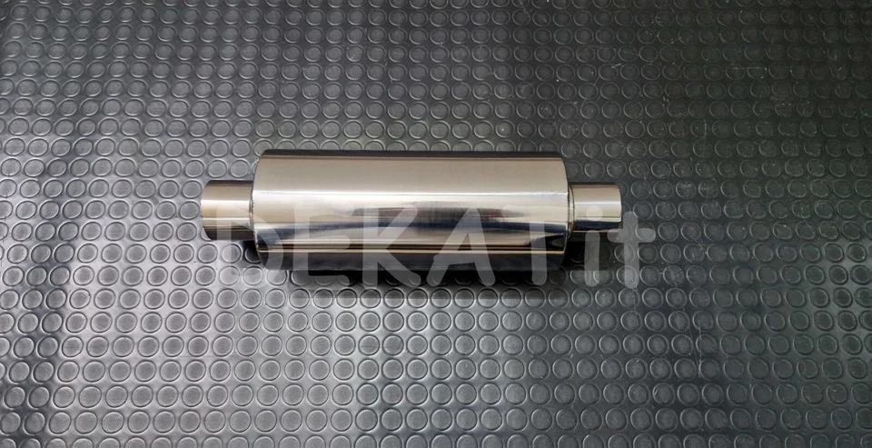 SILENZIATORE AUTO TONDO UNIVERSALE CENTRALE ACCIAIO INOX DIAMETRO Ø 60 MM L. 420 - Immagine 2 di 4