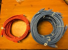 10 ft CAT6 Ethernet Patch Cable 10 feet Blue  Red lot of 15