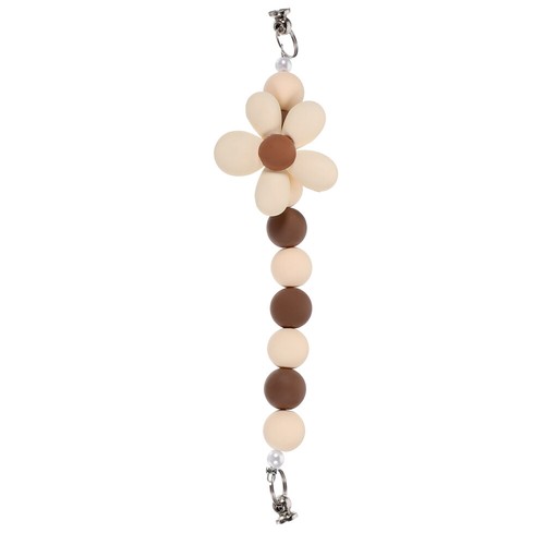 Flower Ornaments Silicone Beaded Phone Lanyard Charm Wrist Strap