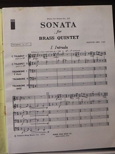 Brass Quintet: Sonata for Brass Quintet by Buxton Orr New Retail price $70.00 - Picture 3 of 6