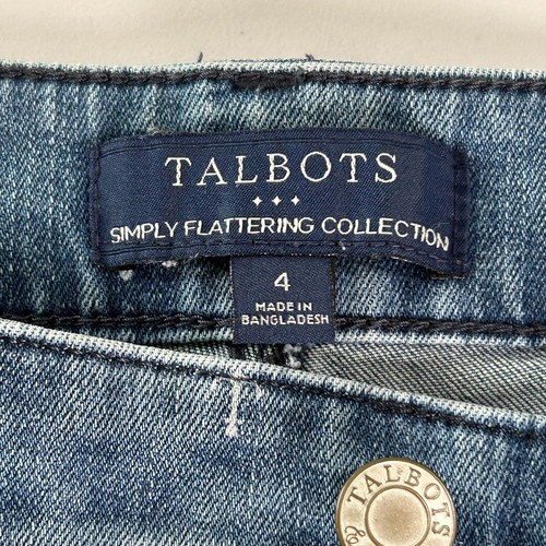 Jeans alla caviglia Talbots Simply lusinghiero taglia 4 blu denim bianco ancore nautico - Foto 6 di 13