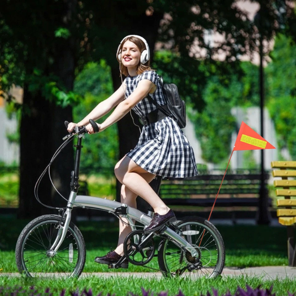 Bicycle Safety Flag Orange 72" Long Pole 3-parts Tricycle Bicycle Trailer Bike - Image 2 of 4