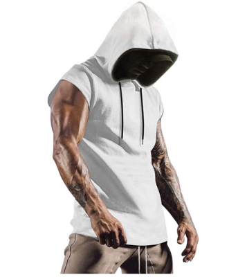 Coofandy Men's Workout Gym Hooded Tank Top Sleeveless Cut Off T