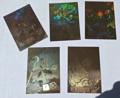 1992 Marvel X-Men 1 Hologramm Verfolgungsjagd Karten Set XH-1 bis XH-5 Komplettsatz 5  - Bild 1 von 11