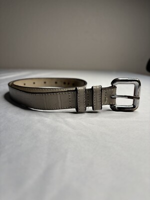 Banana Republic Womens XS Tan Embossed Crocodile Genuine Leather Dress Belt
