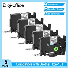 Compatible with Brother 5PK Black on Clear Tape TZ TZe-131 PT 1100SBVP Label 
