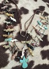 VINTAGE ZUNI NATIVE AMERICAN 3 STRAND FETISH NECKLACE TURQUOISE HEISHI BEADS — photo 7